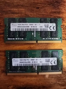SK Hynix 16GB 2Rx8 PC4-2666V DDR4 RAM Memory Modules (2 Pack) - Afbeelding 1 van 2