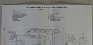 Eléctrico Esquemático Piaggio Vespa Pk 50 XL 2-Pk 125XL 2 Desde 04/1990 - Imagen 1 de 1