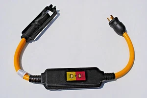 GFCI Adapter Cord 15A-125V Straight Blade Female Conn. & 20A-125V Locking Plug - Picture 1 of 10