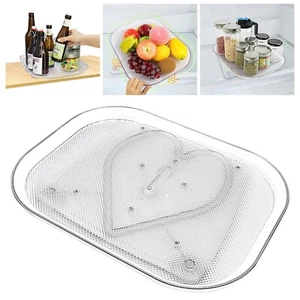 Organizador de tocadiscos Lazy Susan para armario de nevera almacenamiento rectangular transparente Reino Unido - Imagen 1 de 8