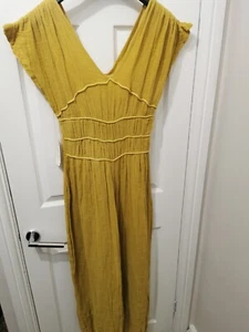 Jen's Pirate Booty Olivia Summer Jumpsuit in Yellow Size L RRP $228 - Picture 1 of 6