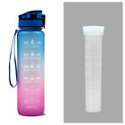 1L Tritan Water Bottle With Time Marker Bounce Cover Motivational Water Bottle C