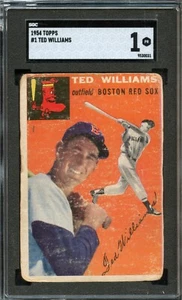 SGC BB - 1954 Topps - #1 - Ted Williams - SGC 1 - PR - Picture 1 of 2