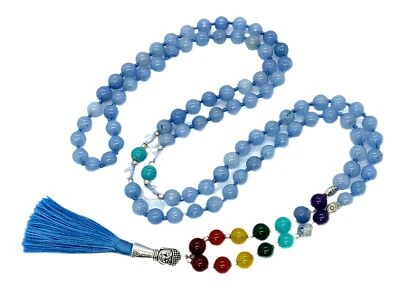Energized 7 Chakra mala Hand Knotted 108 mala beads necklaces - Japa mala - - Image 1 of 4