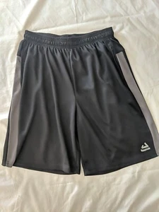 REEBOK Men's Black Gray Exercise Athletic Training Shorts 2XL Stripe  - Picture 1 of 16