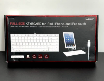 Macally Full Size Compact Wired Keyboard for Lightning iOS Devices - Image 1 of 2