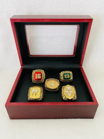 5 Pcs Joe Montana Ultimate Collection 49ers Ring Set W Box, US SHIP Cover