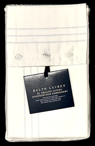 $185 NEW RALPH LAUREN HOME KING PILLOWCASES 624 THREAD COUNT EMBROIDERY HYACINTH - Picture 1 of 5