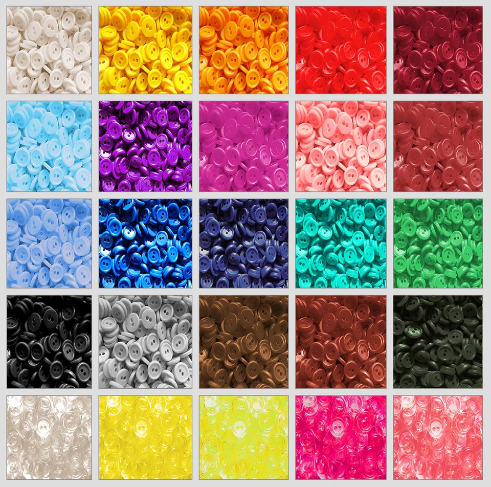 kleine Knöpfe 11 mm Kunststoff Kinderknöpfe bunte Knopf Hemd Bluse Wäscheknopf - Bild 1 von 1