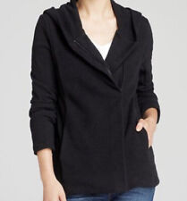 James Perse Asymmetrical Zip Hoodie Sweatshirt Jacket Hooded Size 1 Small Black