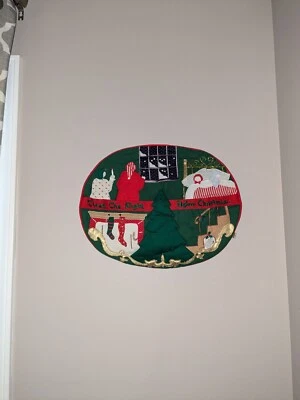 Vintage Casita Crafts Inc. Quilted Fabric Christmas Card Holder Wall Decor - Image 1 of 4