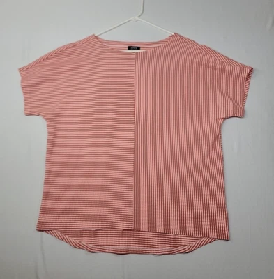 Jones New York Women's Top Size L Melon and White Knit Foto 1 de 4