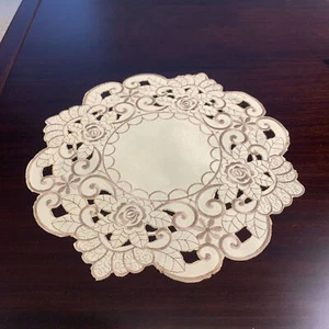 Vintage Embroidered Lace Tablecloth Dining Table Runner Doilies Mats Wedding - Picture 1 of 63