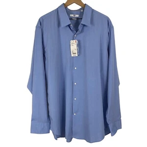 Uniqlo Mens Button Up Casual Shirt Size 3XL Slim Fit Blue Long Sleeve Easy Care - Picture 1 of 7