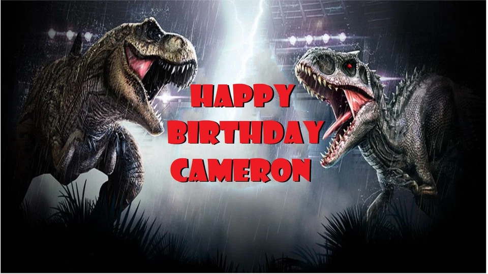 Съедобное украшение для торта Dinosaur T-Rex -VS- Indominus Rex - Изображение 1 из 1