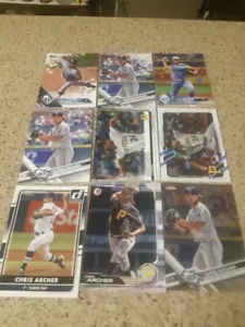 Lot of 9 Chris Archer Baseball Cards ( Tampa Bay Rays ) Pittsburgh Pirates - Picture 1 of 1