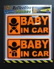 4x BABY IN CAR Safety Sign child on board Bumper Sticker Reflective Decal
