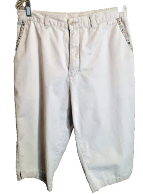 Northern Reflections Caqui Capris Flor Borde en Bolsillos Laterales Mujer Talla: 11/12 Foto 1 de 4