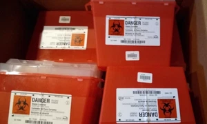 12 Pack 5 QT Bemis Sentinel Sharps Containers Needle Biohazard Disposal 175 030 - Picture 1 of 2