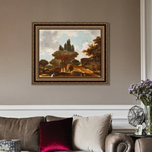 Arte enmarcado estampado de Giclee paisaje italiano en las escaleras por Jean Honore Fragonard - Imagen 1 de 9