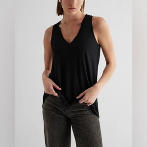 Express Negro Cuello en V Tank Top Blusa Camisa Top Talla SP b15 - Imagen 1 de 6