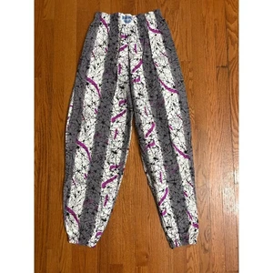 VINTAGE International Baggyz Jogger Pants Men's White Black Purple Size Large - Picture 1 of 6