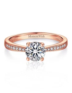 Promise Rings for Her, 1Carat Moissanite Rose Gold Engagement Rings for Women... - Picture 1 of 9