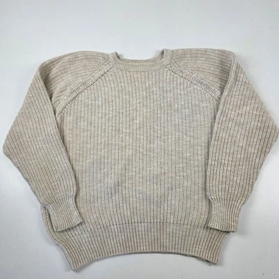 VTG LL Bean Mens Large Cotton Crew Neck Pullover Sweater Knit Raglan Sleeve USA - Image 1 of 4
