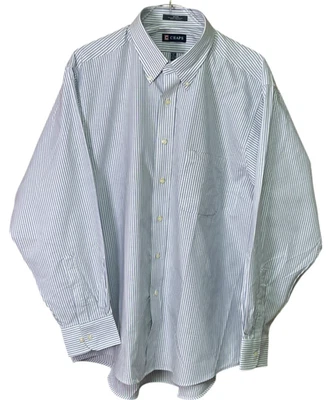 CHAPS Wrinkle Free Oxford Stripe Dress Shirt XL 17-17.5 Neck 34/35 Sleeve - Image 1 of 4