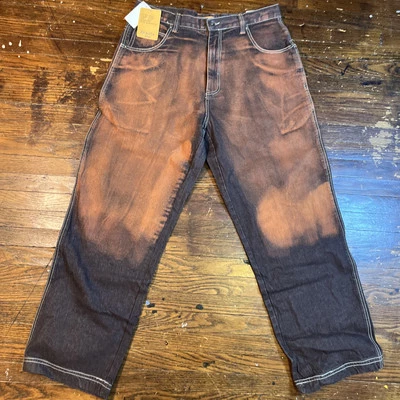 Jeans De Colección PJ Mark 36 x 32 Cacao Pierna Ancha #4552 Patinador Suelto Hip Hop Y2k Foto 1 de 4