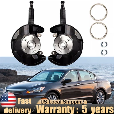2PCS Front Wheel Bearing Hub Knuckle Assembly For 2008-12 Honda Accord 2.4L 3.5L - Image 1 of 4