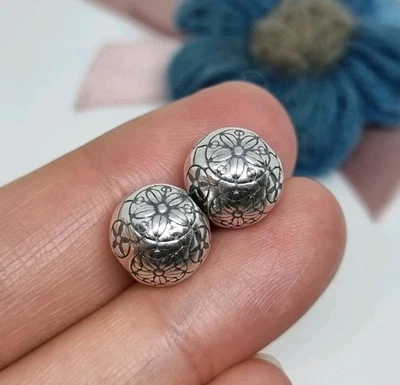 NEW Genuine Pandora Silver Da Vinci Flower Clip Charm X 2 💕 S925 ALE  - Image 1 of 4