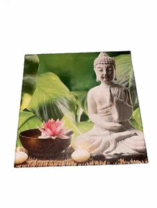 Buddha meditazione con fiori di loto zen decorazione casa stampa wall art circa 12x12 - Foto 1 di 9