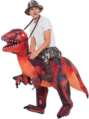 Disfraz de dinosaurio inflable para adulto disfraz de Halloween mujer hombre divertido explotar  Foto 1 de 4