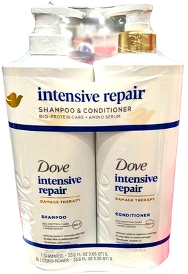 Шампунь и кондиционер Dove интенсивный ремонт био протеин уход 2 упаковки - Изображение 1 из 4