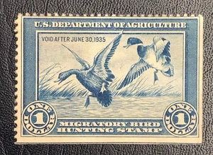 Tangstamps: #RW1 Unused No Gum Straight Edges - Picture 1 of 2