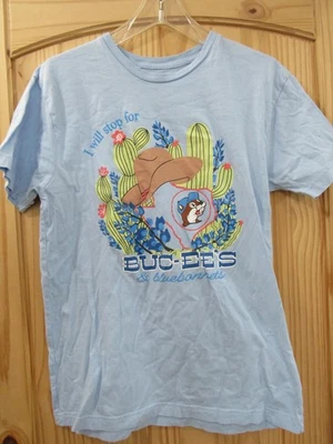 Camisa Buc-ee's Para Hombre Mediana Azul Claro Bluebonnets Cactus Texas Gráfico Camiseta Foto 1 de 4