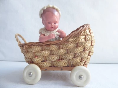 TURTLE ROMPER with DOLLS PRAM for DOLLS HOUSE "VINTAGE" - Image 1 of 4