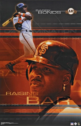 2001 Barry Bonds San Francisco Giants"Raising the Bar" Original Starline Poster Cover