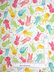 Easter Bunny Fabric I'm All Ears Watercolor Rabbit Cotton by Blank Textiles Yard - Picture 1 of 1