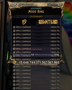 PS/XBOX/PC Tiny Tina's Wonderlands - MODDED - Mood Ring (1603% SPELL DMG) - Picture 1 of 1