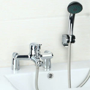 Bathroom Basin Sink Tub Shower Faucet Hand Shower Plastic Spray Deck Mount Tap - Picture 1 of 10