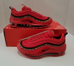 Nike Air Max 97 Red Leopard Print Women's Sz 5 NEW BV6113-600 B-Grade NoLid - Picture 1 of 7