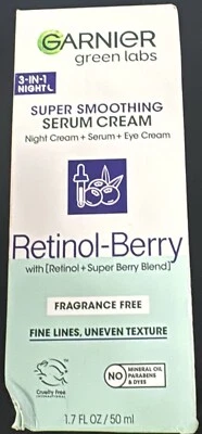 Garnier Green Labs 3-in-1 Night Super Smoothing Serum Cream Retinol-Berry (E8) - Image 1 of 3