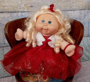 Cabbage Patch Kids 2016 Holiday Edition Blonde Hair Blue Eyes Red Sparkly Dress - Picture 1 of 24