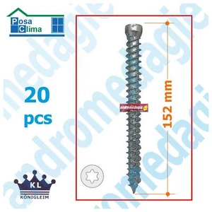 TURBOVITE Ø 7,5MM T30 TESTA CILINDRICA L=150MM ZINCATA BIANCA 20 PZ Filettante - Imagen 1 de 6