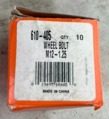 Parafuso de roda Dorman 610-405 parafuso de roda M12-1.25 19mm hex 26mm comprimento da rosca - Imagem 1 de 4
