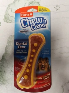 1 Hartz Chew N' Clean Dental Duo Dog Chew Toy Bacon Flavor, Medium - Picture 1 of 3
