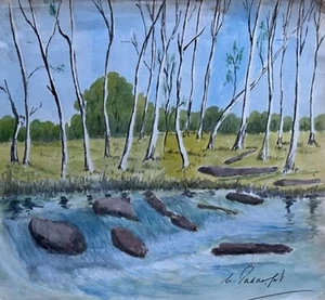 WILLIAM PUDDEFOOT WEST AUSTRALIAN WC "GENTLE FLOWING STREAM IN WA HILLS" 1980 - Bild 1 von 5