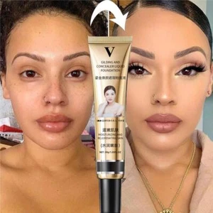 Liquid Foundation Full Coverage New Formula Makeup Base Cream Concealer Matt - Picture 1 of 15